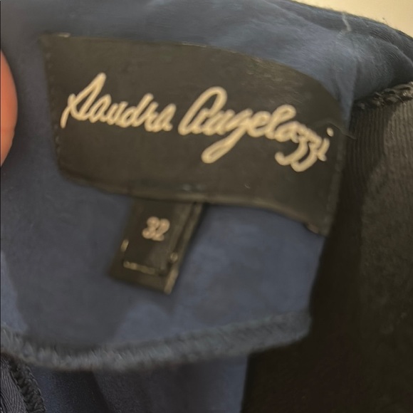 Navy Blue Sheath Dress with Mock Neck and Bell Sleeves for Work - Picture 9 of 12